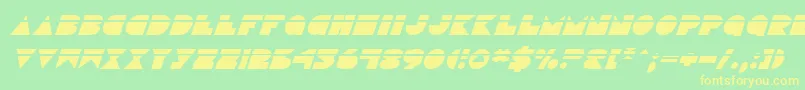DiscoDeckLaserItalic-Schriftart – Gelbe Schriften auf grünem Hintergrund
