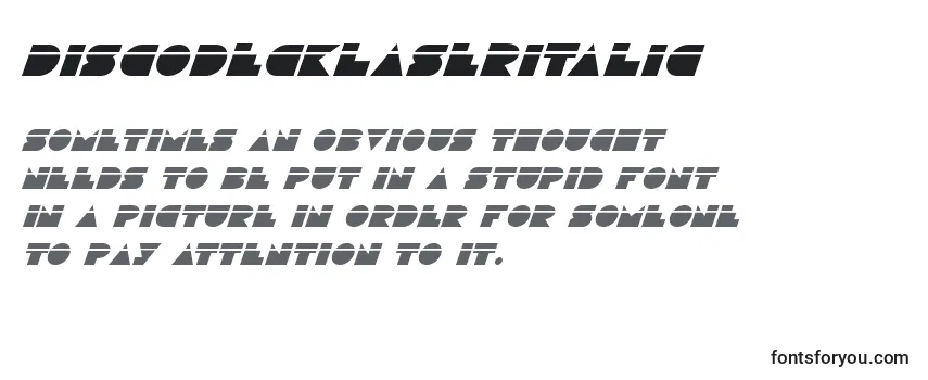 Review of the DiscoDeckLaserItalic Font