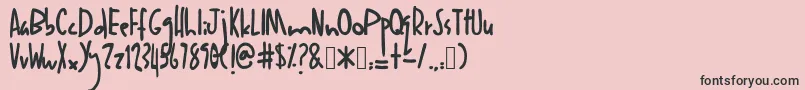 フォントAnakanak – ピンクの背景に黒い文字