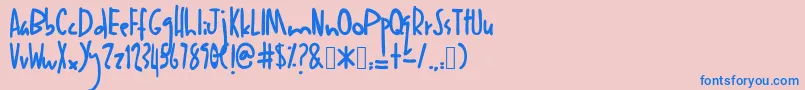 フォントAnakanak – ピンクの背景に青い文字