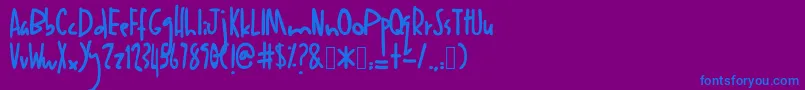 Anakanak Font – Blue Fonts on Purple Background