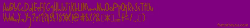 Anakanak-fontti – ruskeat fontit violetilla taustalla