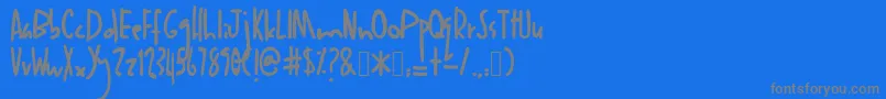 Anakanak Font – Gray Fonts on Blue Background