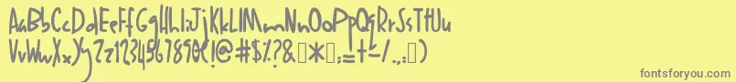 Anakanak Font – Gray Fonts on Yellow Background