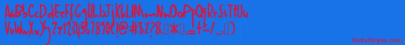 Anakanak Font – Red Fonts on Blue Background