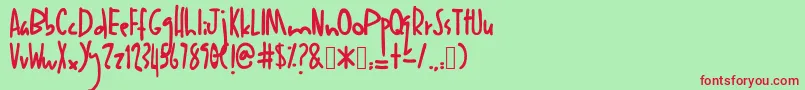 Шрифт Anakanak – красные шрифты на зелёном фоне