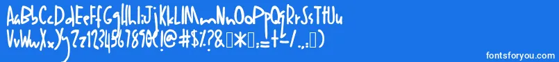 Шрифт Anakanak – белые шрифты на синем фоне