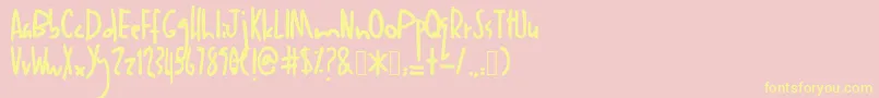 Anakanak Font – Yellow Fonts on Pink Background