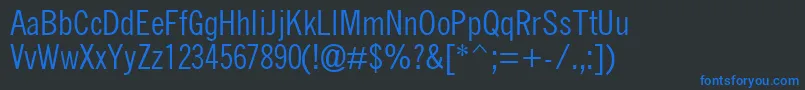 QuicktypeCondensed Font – Blue Fonts on Black Background