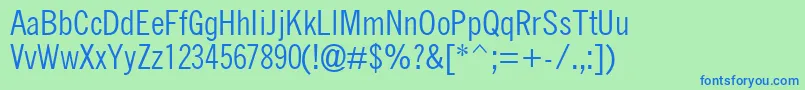 QuicktypeCondensed Font – Blue Fonts on Green Background