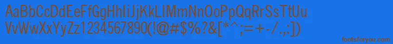 QuicktypeCondensed Font – Brown Fonts on Blue Background