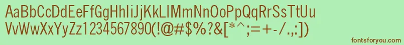 QuicktypeCondensed Font – Brown Fonts on Green Background