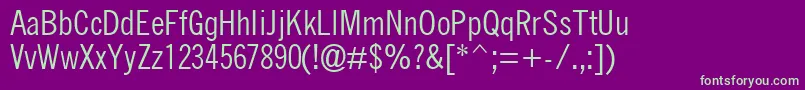 Шрифт QuicktypeCondensed – зелёные шрифты на фиолетовом фоне