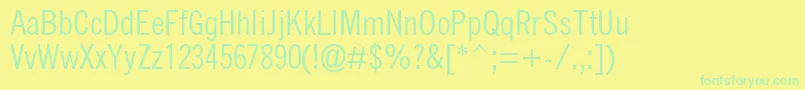 QuicktypeCondensed Font – Green Fonts on Yellow Background