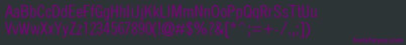 Fonte QuicktypeCondensed – fontes roxas em um fundo preto