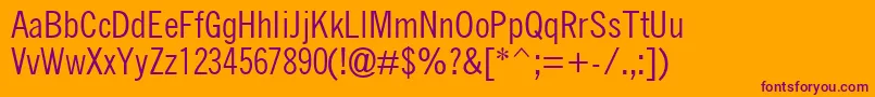 QuicktypeCondensed Font – Purple Fonts on Orange Background