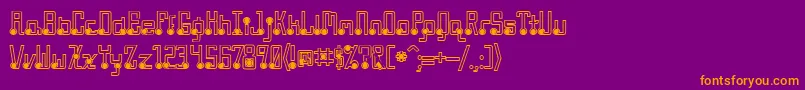フォントQuasbls – 紫色の背景にオレンジのフォント