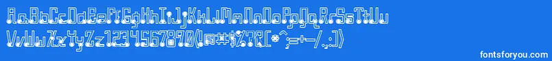 Quasbls-Schriftart – Weiße Schriften auf blauem Hintergrund