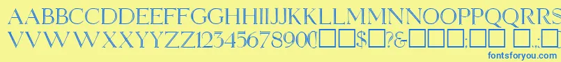 ElizabethAnn Font – Blue Fonts on Yellow Background