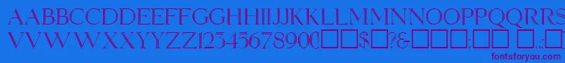 ElizabethAnn Font – Purple Fonts on Blue Background