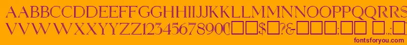 ElizabethAnn Font – Purple Fonts on Orange Background