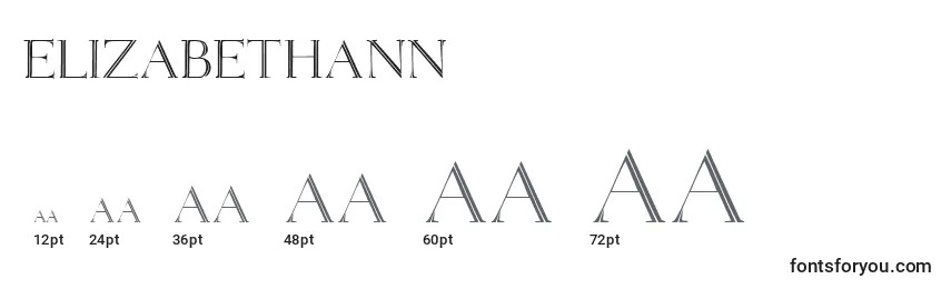 Размеры шрифта ElizabethAnn