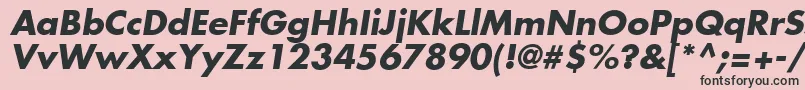 FuturaLtBoldOblique-fontti – mustat fontit vaaleanpunaisella taustalla