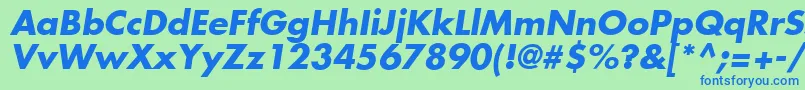 FuturaLtBoldOblique Font – Blue Fonts on Green Background