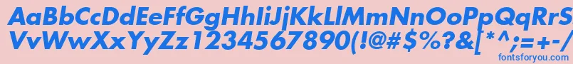 Fonte FuturaLtBoldOblique – fontes azuis em um fundo rosa