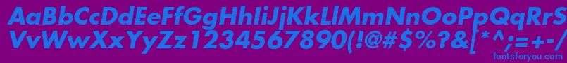 フォントFuturaLtBoldOblique – 紫色の背景に青い文字