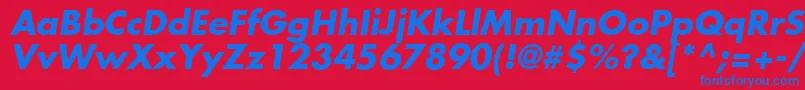 FuturaLtBoldOblique Font – Blue Fonts on Red Background