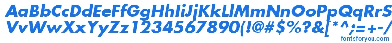 フォントFuturaLtBoldOblique – 白い背景に青い文字
