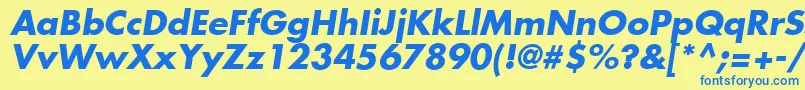 FuturaLtBoldOblique Font – Blue Fonts on Yellow Background