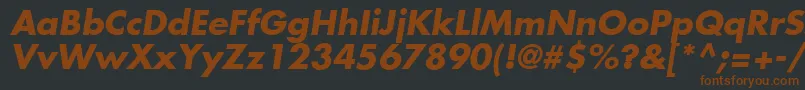 FuturaLtBoldOblique-fontti – ruskeat fontit mustalla taustalla