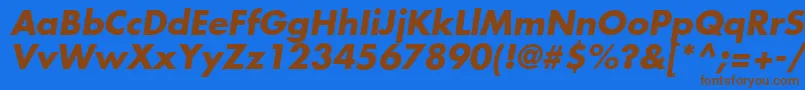 Czcionka FuturaLtBoldOblique – brązowe czcionki na niebieskim tle