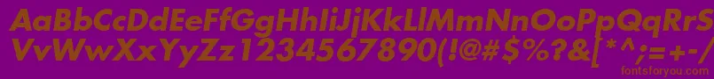 Czcionka FuturaLtBoldOblique – brązowe czcionki na fioletowym tle