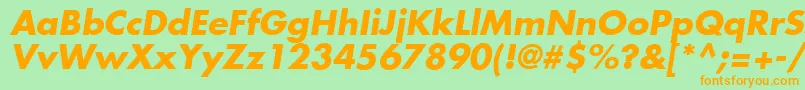 FuturaLtBoldOblique Font – Orange Fonts on Green Background