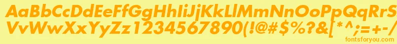 FuturaLtBoldOblique Font – Orange Fonts on Yellow Background