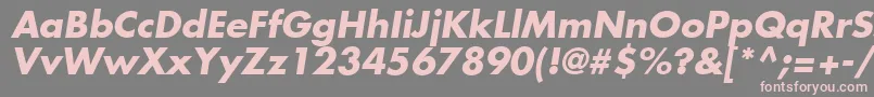 FuturaLtBoldOblique-fontti – vaaleanpunaiset fontit harmaalla taustalla