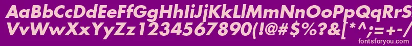 FuturaLtBoldOblique-fontti – vaaleanpunaiset fontit violetilla taustalla