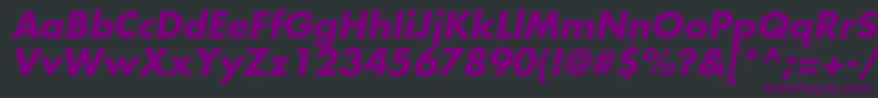 FuturaLtBoldOblique-fontti – violetit fontit mustalla taustalla