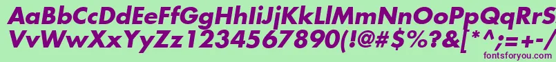 Шрифт FuturaLtBoldOblique – фиолетовые шрифты на зелёном фоне