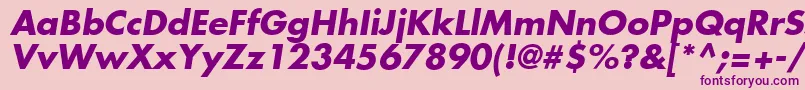 FuturaLtBoldOblique-fontti – violetit fontit vaaleanpunaisella taustalla