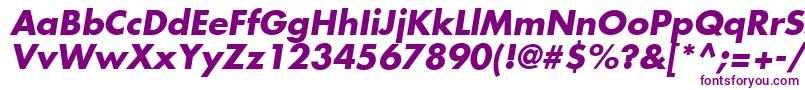FuturaLtBoldOblique-fontti – violetit fontit valkoisella taustalla