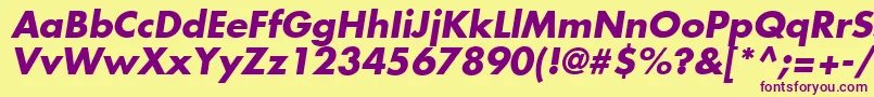 フォントFuturaLtBoldOblique – 紫色のフォント、黄色の背景