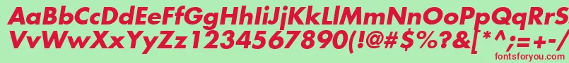 フォントFuturaLtBoldOblique – 赤い文字の緑の背景