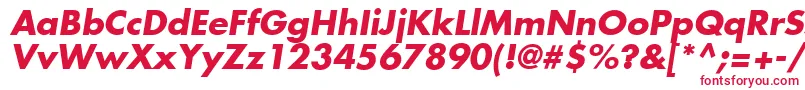 FuturaLtBoldOblique-fontti – punaiset fontit valkoisella taustalla