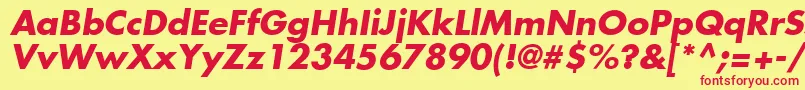 FuturaLtBoldOblique Font – Red Fonts on Yellow Background