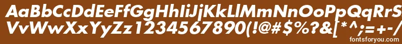 Шрифт FuturaLtBoldOblique – белые шрифты на коричневом фоне