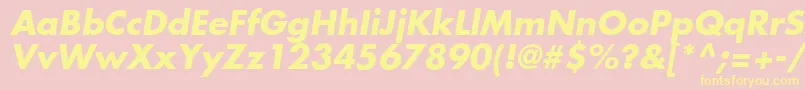 Шрифт FuturaLtBoldOblique – жёлтые шрифты на розовом фоне